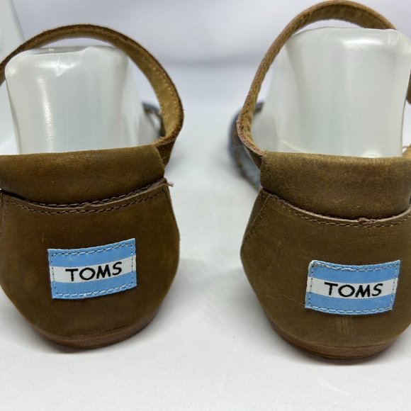 Toms Chambray Denim Sienna Open Toe Flat Sandal W9.5 - Picture 6 of 12